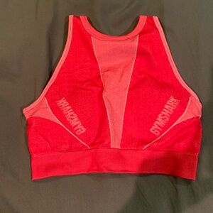 Gymshark High Neck Seamless Sports Bra in Bright red